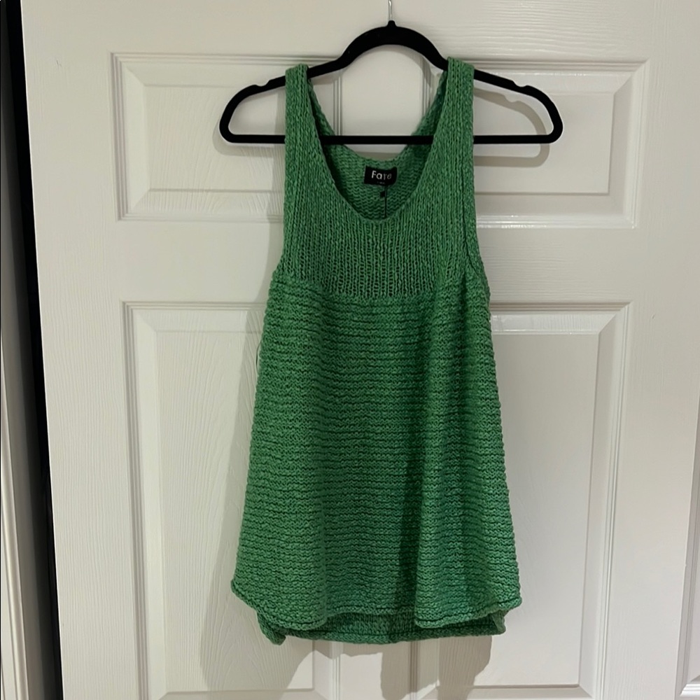 Fate Green Knitted Sleeveless Tank
